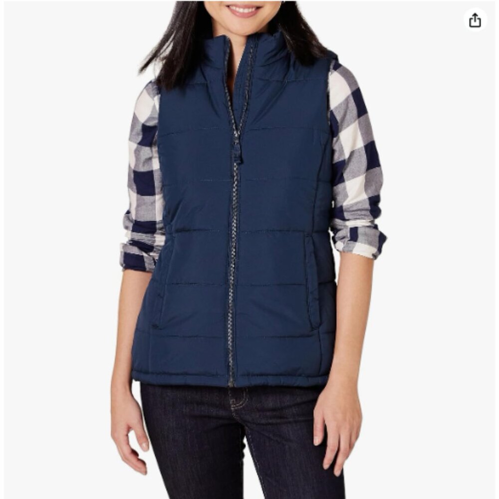 Amazon Essentials Women's Mid-Weight Puffer Vest - Navy - XL